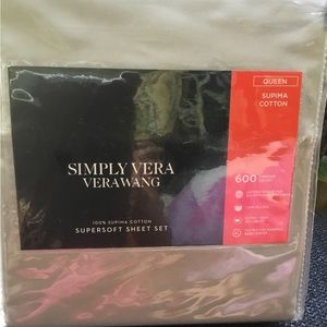 New Vera Wang 600 TC Supima Cotton Queen set Sheets